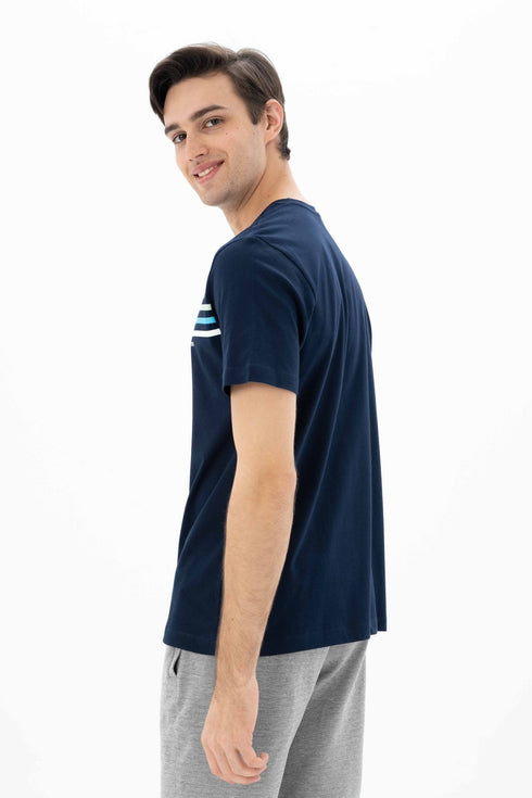 T-Shirt Round Neck With Chest Print